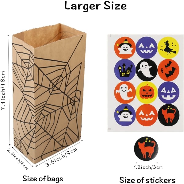 IC Halloween Trick or Treat -herkkupussit, 8 mallia, 40 kpl Party Favor Candy Bags