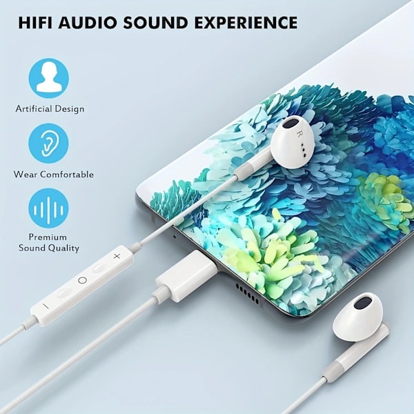 In-Ear Headphones with USB-C Cable DAC White white