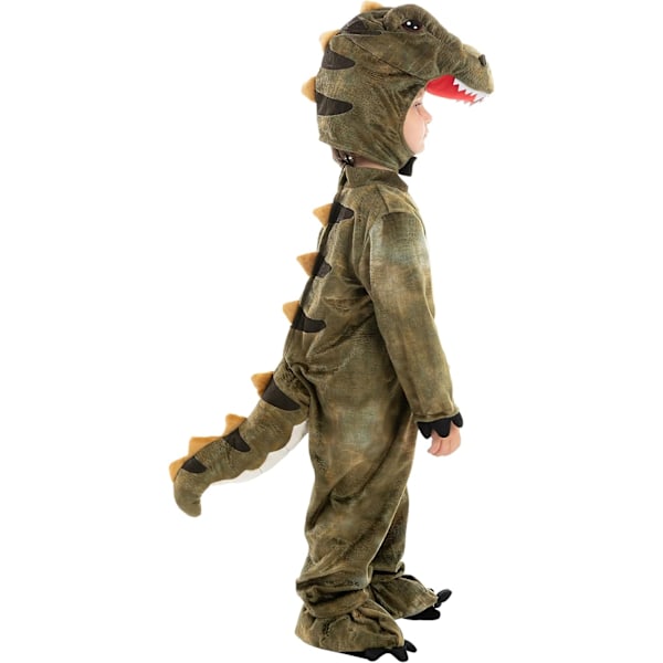 Unisex T-Rex Kostume til Børn i Brun - Realistisk brun 18-24 månader