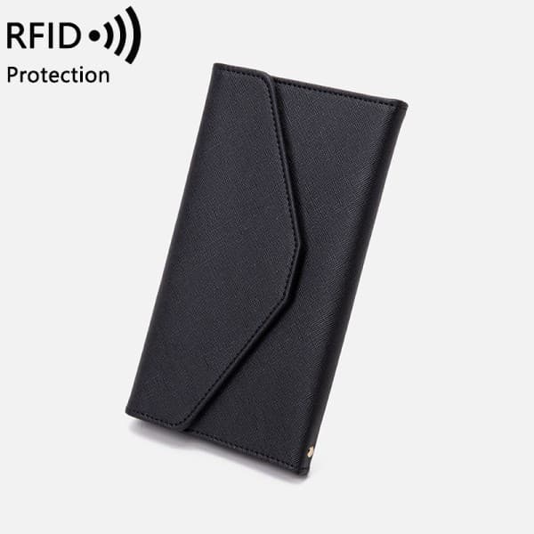 IC RFID Multifunktionel Billetcertifikatpung til Mænd og Kvinders Udenlandske Rejsepasmappe (Sort)