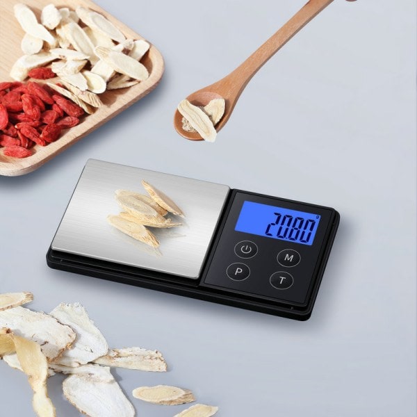 IC Opladeligt Digital Vægt 200 g / 0,01 g Sort Sort