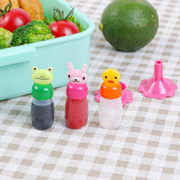 4 kpl Mini-maustepullo Mini-säiliö Lovely Frog Ankka Pullot Bento-lounaslaatikkoon Keittiön säilytysastia Tarvikkeet