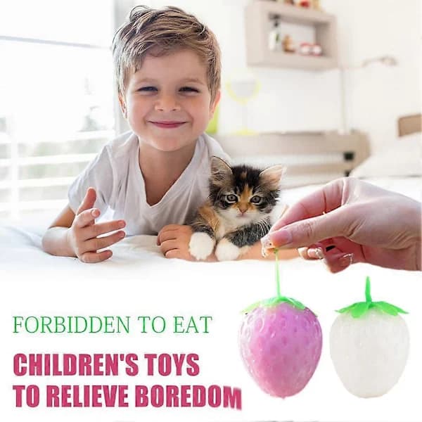 Simuleret Jordbær Squishy Frugt Anti-stress Klemmebold Dekompression