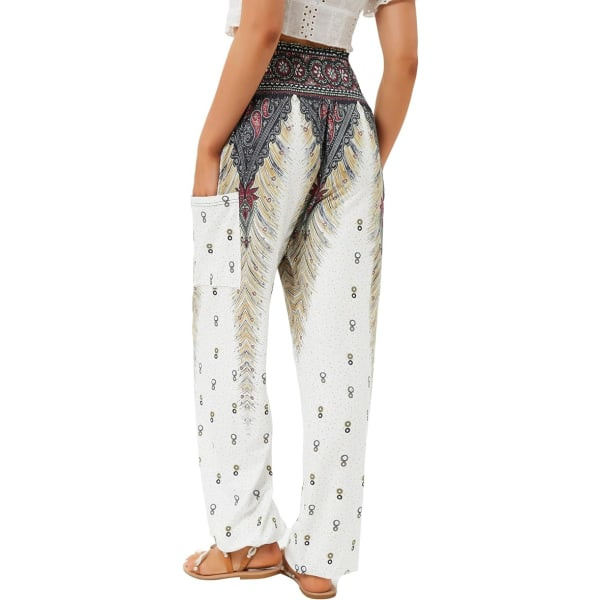 IC 2 osaa Haremihousut naisille, Yoga Boho housut korkea vyötäröllä ja taskuilla