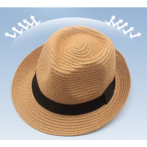 IC Bred Brättad Halm Panama Rullbar Hatt Strand Solhatt Upf50+ Khaki