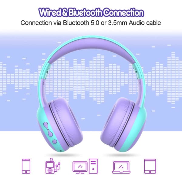 IC Barn Bluetooth Hörlurar med 85dB Volymgräns
