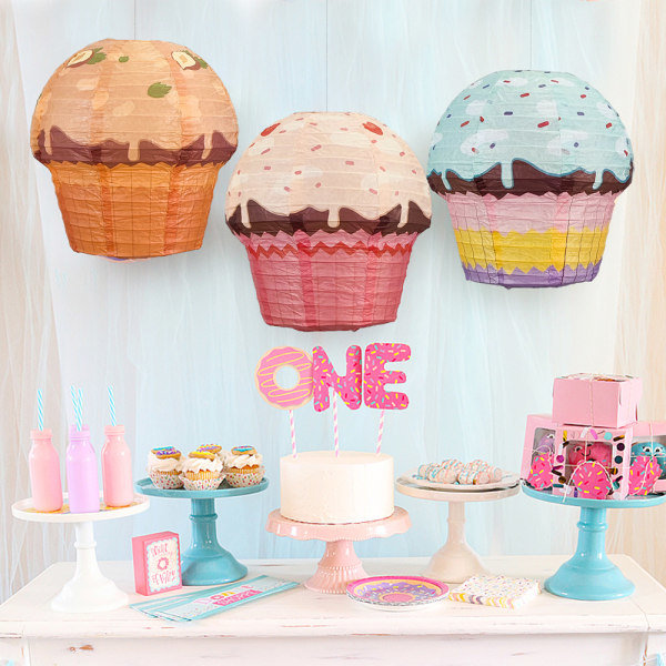 IC 3D cupcake papirlanterner, festpynt 3 stk