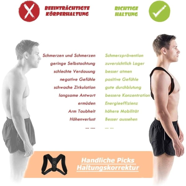 Holdningskorrektion for mænd og kvinder, justerbar øvre ryg
