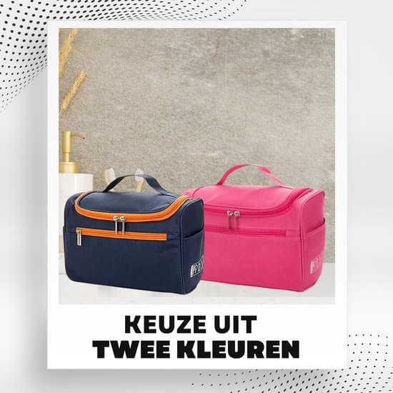 Hængende toilettaske til kvinder, vandafvisende kosmetik- og makeup-organizer med robust krog og flere rum til rejser, blå