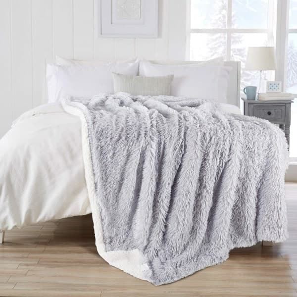 IC Hyggelig tæppe pels tæppe levende tæppe mikrofiber mikrofiber Grå