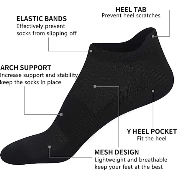 IC 10 par Dam Ankelstrumpor Tunna Mjuka Athletic Low Cut Strumpor med flik