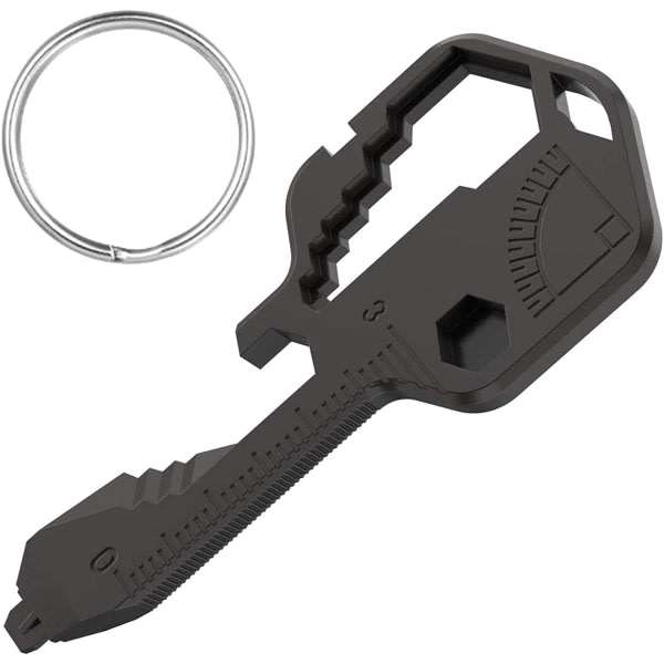 Monikäyttöinen skiftnyckel Pocket Tool-24 i 1 rostfritt stål - svart IC