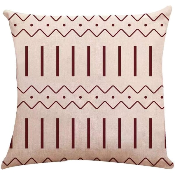 IC Vinröda kuddfodral 18x18 set med 4, modernt överdrag för soffa, dekorativt fodral i linnetyg för utomhusbruk (vinrött, 18x18, set med 4)