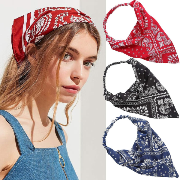 IC Chiffon Bandana Næseskærf - 3-delt sæt med blomstermønster