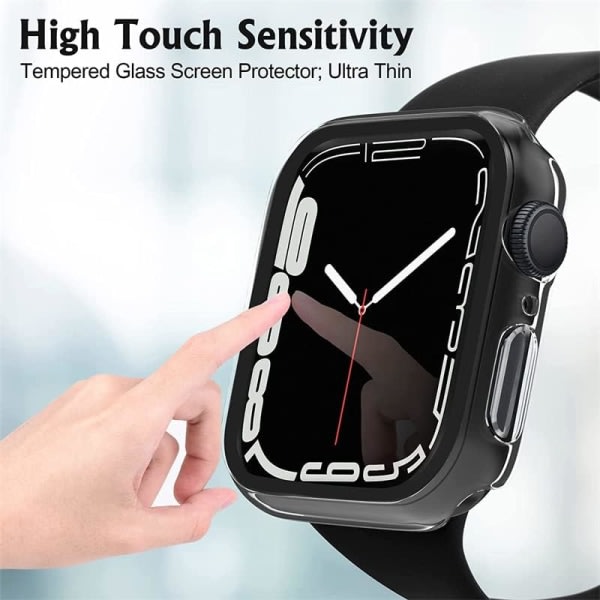 for Apple Watch Series 8 skjermbeskyttelse, hårt PC-deksel full IC