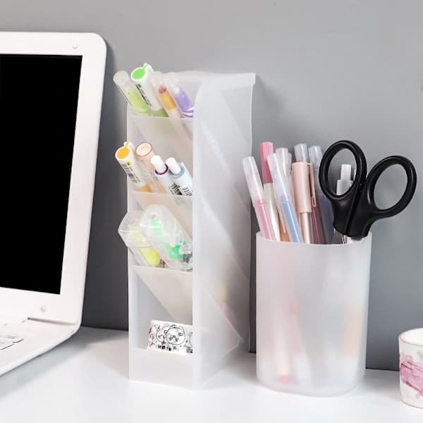 Pen Holder Storage Box, Multifunctional Pen Holder Black Black Svart