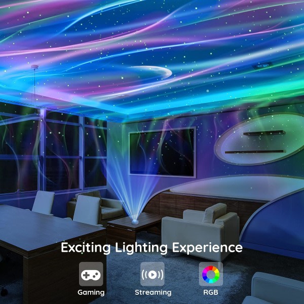 IC Lights Aurora Projektor för sovrum, lekrumsinredning, svart