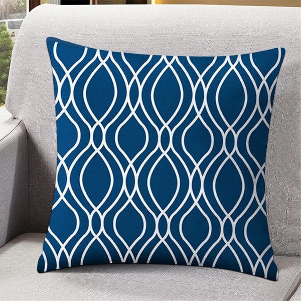 IC Vaaleansininen tyynynpäällinen 18x18 sarja 4, koristeellinen sohvanpäällinen geometriselle sohvalle, ulkokäyttöön sopiva kodin sisustus
