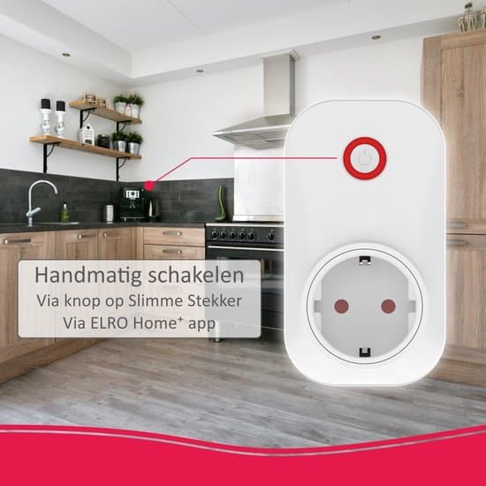ELRO AS90PL Smart Plug-tilbehør for AS90S Home+ alarmsystem, app-styrt lysbryter opptil 2500W, hvit