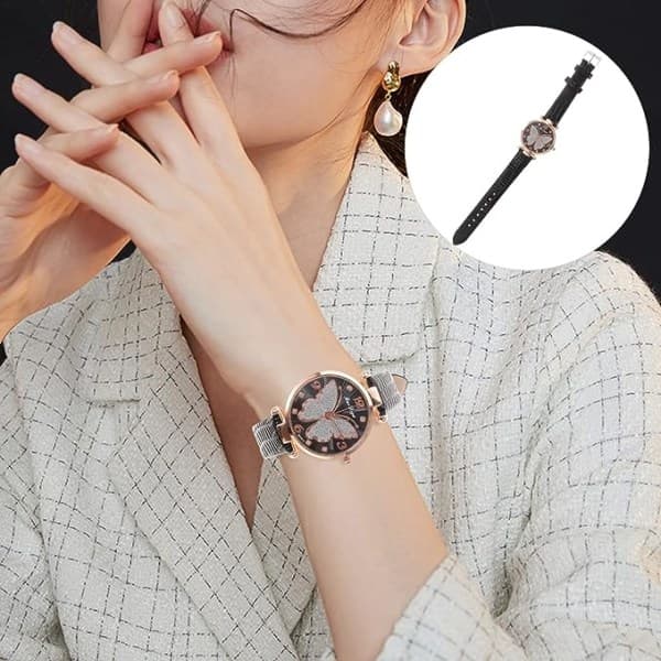 IC Watch: Analogi Quartz-kello Perhoset Taulu Naisille