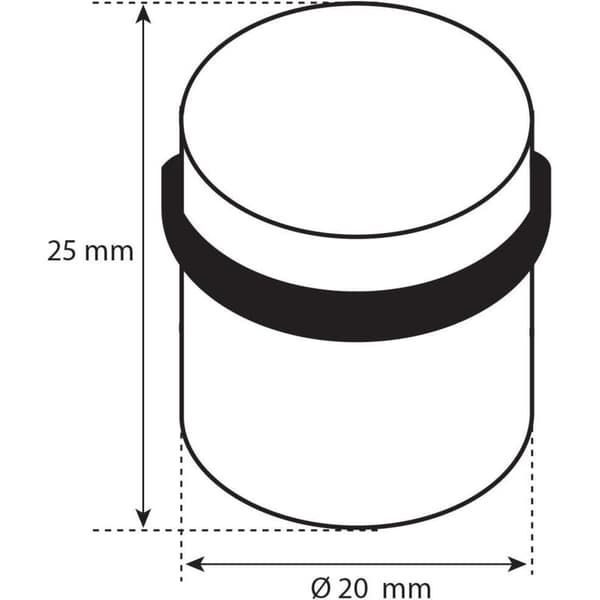 Set med 4 skruvbara dörrstopp i silverfärgat rostfritt stål, ⌀2 x H.2,5 cm