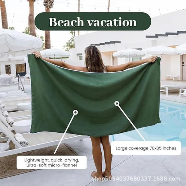 Magnetisk badehåndkle for utendørs bruk 【Magnetic bath towel】white