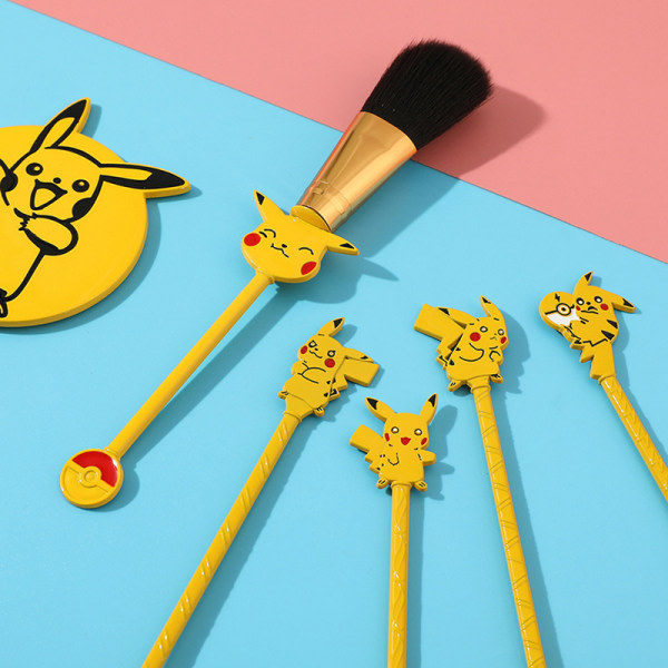 IC 1 Sæt Pikachu Makeupbørster Sæt Kosmetisk Foundation Blush Skønhed Gul OneSize