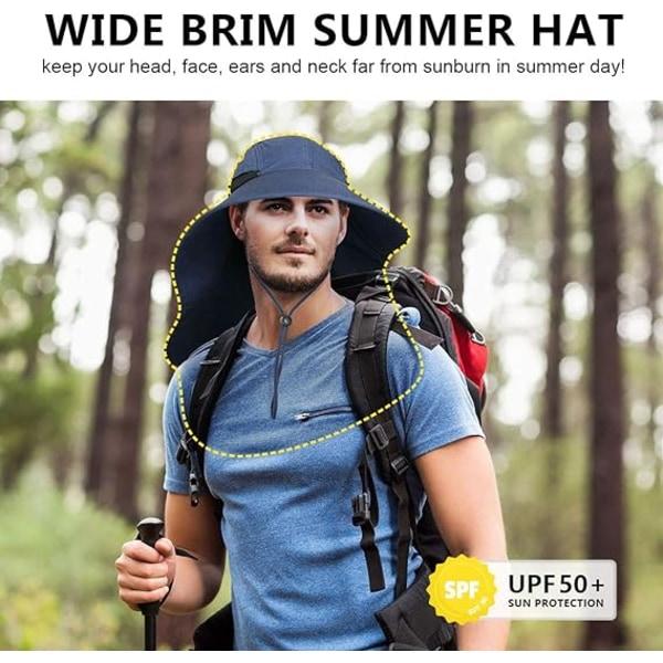 IC Solhatt för män med UV-skydd Safarikeps Bred cap fiskehatt med nackklaff, för pappa