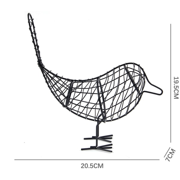 IC Metall järntråd fågel ihålig modell konstgjord hantverk Fashionabla Black