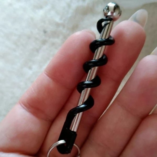 Mini Vinflasköppnare Bärbar Flasköppnare i Rostfritt Stål Dubbelgångjärn Utomhus Flasköppnare Nyckelring Flasköppnare Bar 1st