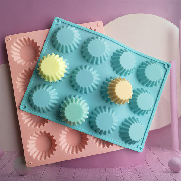IC 12 hålrumsbricka Mould Mini Cupcake Cookie Baking Mo Green