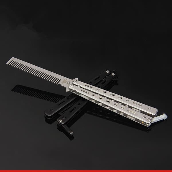 IC Butterfly Comb, metal folding training tool hair comb