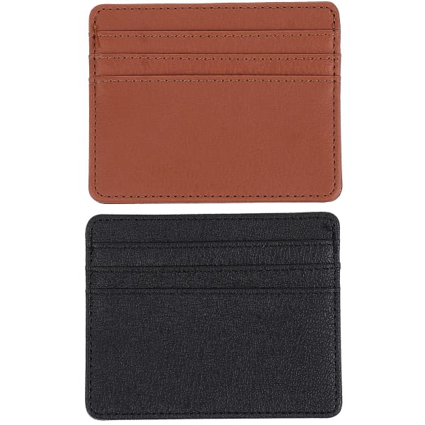2. Läderplånbok Case Hållare Plånbok Rfid-kort Hållare Läderkort Plånbok Kort Skyddsfodral Asorted Color 10X8cm