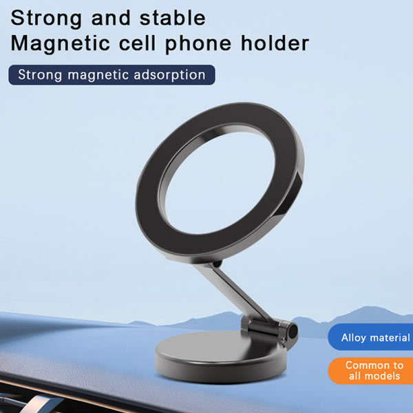 Magnetisk biltelefonhållare Fordon Mobilstöd för bil Silver