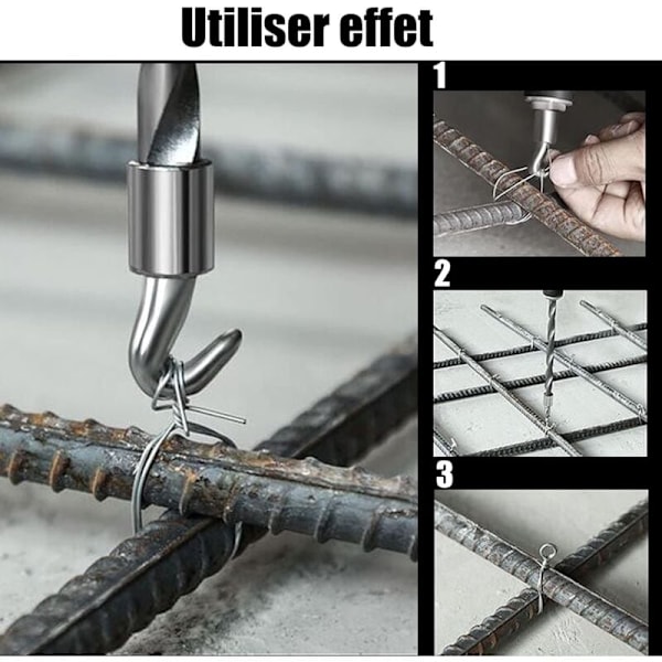 2 STK. Wire Twister, Automatisk Wire Twister for Armeringsjern, Rett Krok Twister og Buet Wire Twister Verktøy