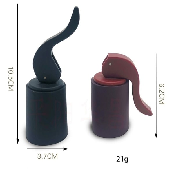 2 stk Gummi Vinpropper Vinflaskepropper SORT Black