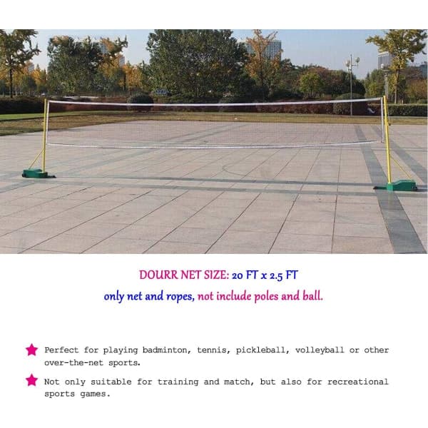 IC Turnering Badmintonnät med Repkabel (20' x 20')
