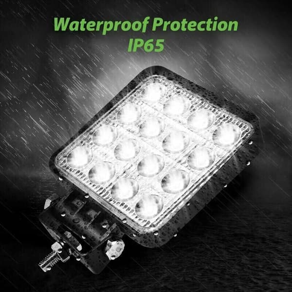 LED Arbeidslys 12-24V 48W 6500K IP67 Flomlys Spotlys for Lastebil Traktor SUV Offroad Bil Tåkelys