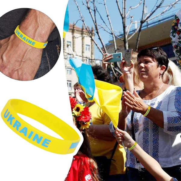IC 2 stk Ukraina silikonarmbånd, Ukraina Armbånd