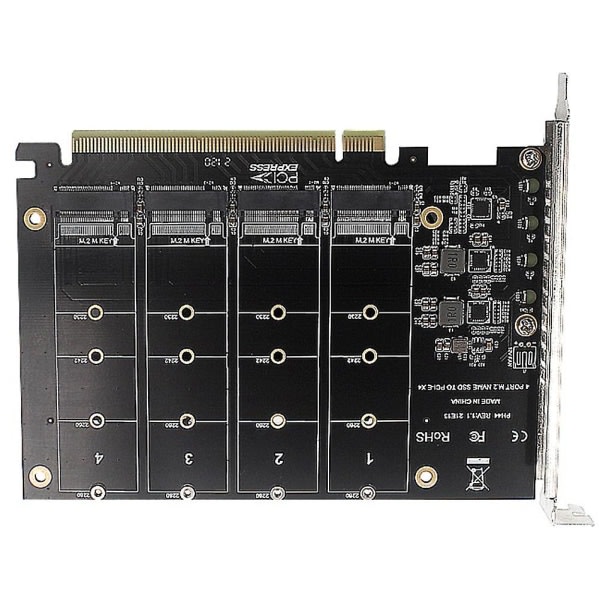 4-portars Nvme till Pcie adapterkort M.2 Nvme till Pcie X16 adapter 4x32gbps M Key hårddisk-omvandlare R