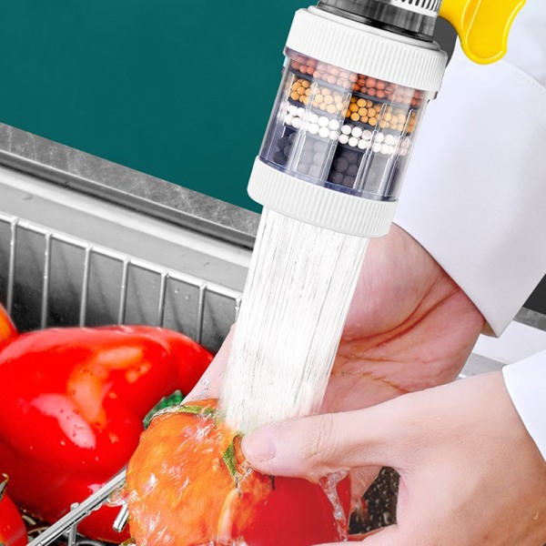 6-lagers Universal Kökskranrenare Kranfilter Vit