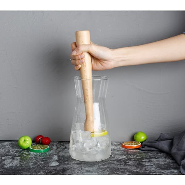 IC Træ Muddler til Cocktails - Robust Træ Isknuser - Elegant Træ Mojito Muddler Barværktøj - Praktisk Cocktail Muddler