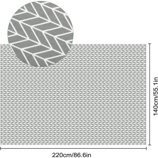IC Suorakulmainen pöytäliina pellavasta ja puuvillasta pilkulla pölynkestävä pestävä keittiöliina 140 x 220 cm (harmaa)
