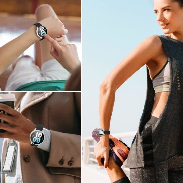[2-pack] för Samsung Watch med skärmskydd 40 mm, totalt skydd