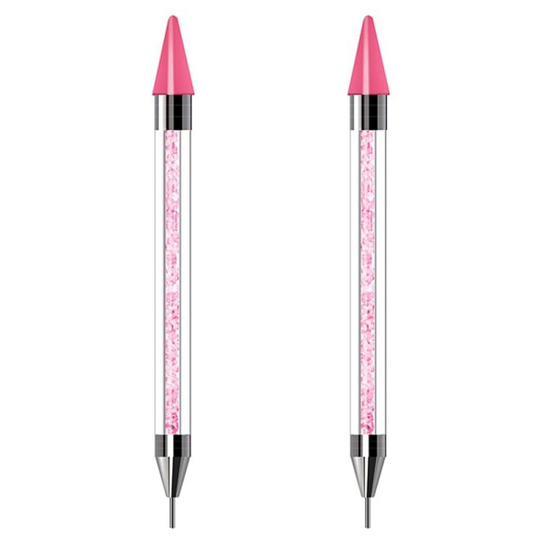 IC 2 stk Rhinestone Picker, Diamantmaleri, Dotting Pen, Dobbelt Pink