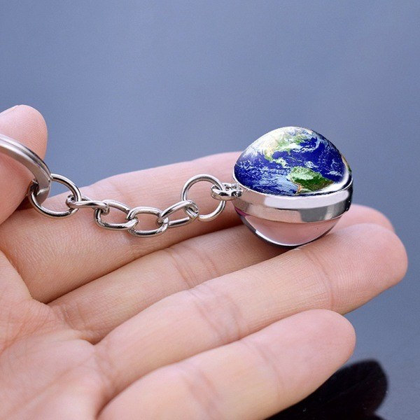 Galaxy Solsystem Planet Nyckelring Rymdglasklot Nyckelring #4 IC
