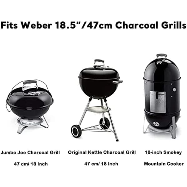 Grillrist i rustfrit stål, korrosionsbestandig, giftfri, til 22 tommer kulgrill, sølv