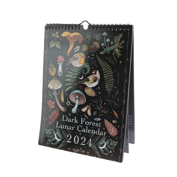 IC Dark Forest Månkalender 2024 Original Illustrerad Väggkalender