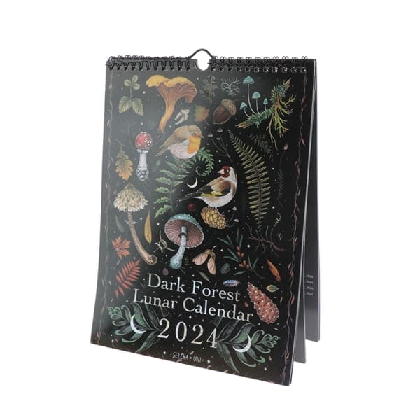 IC Dark Forest Månkalender 2024 Original Illustreret Væghængt