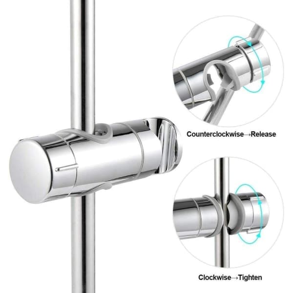 IC Udskiftelig håndbruseskål, bruseskålholder, justerbar diameter, forkromet ABS (grå)